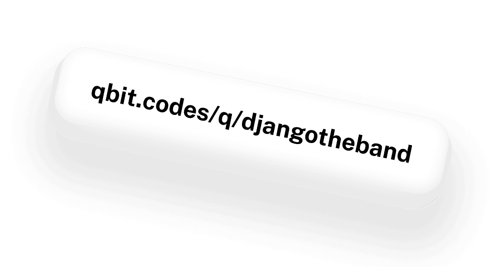 Transitioning image of a Qbit's URL (bio link).