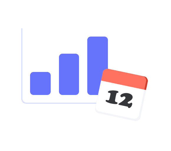 A graph and a calendar